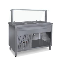 Hűtőpult 3xGN1/1 üveges felépítménnyel 