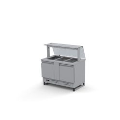   Hűtőpult 3xGN1/1 üveges felépítménnyel alsó hűtött tárolóval