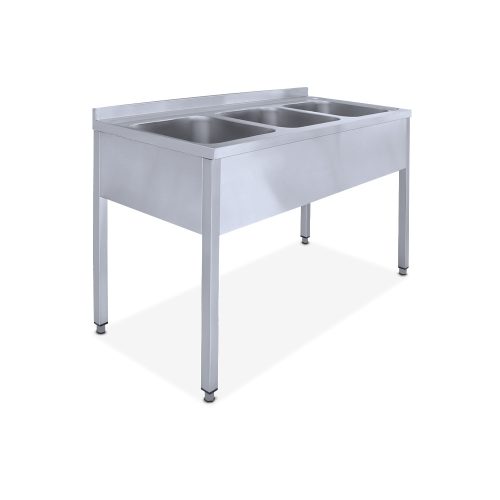 Hárommedencés mosogató - 700x700x300 mm