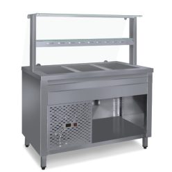 Hűtőpult 3xGN1/1 üveges felépítménnyel üvegpolccal