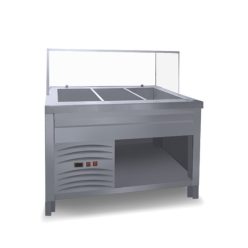   Hűtőpult 3xGN1/1 üveges felépítménnyel LED világitással