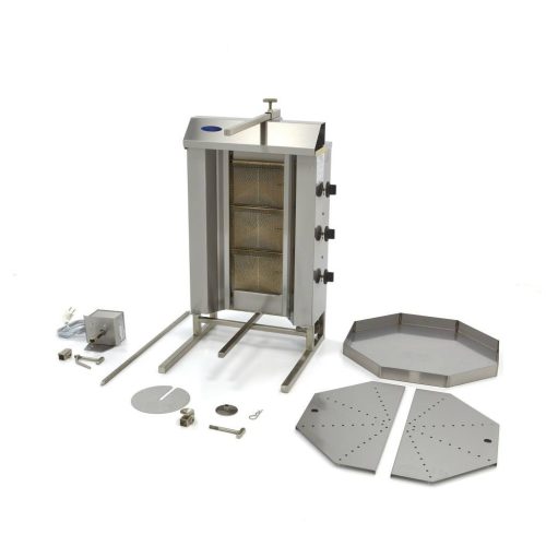 Gázüzemű Gyros Sütő - MAXIMA 3 Égős, Felső Motoros