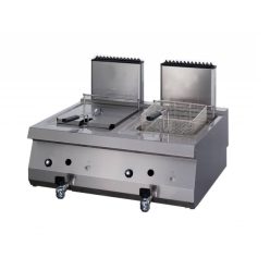 Asztali ipari olajsütő - 2x12L gázüzemű