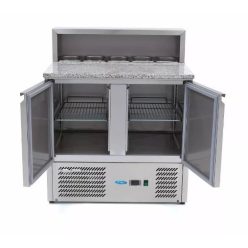   Pizzapult - Maxima 2 ajtós - 285 L - rozsdamentes acél burkolattal