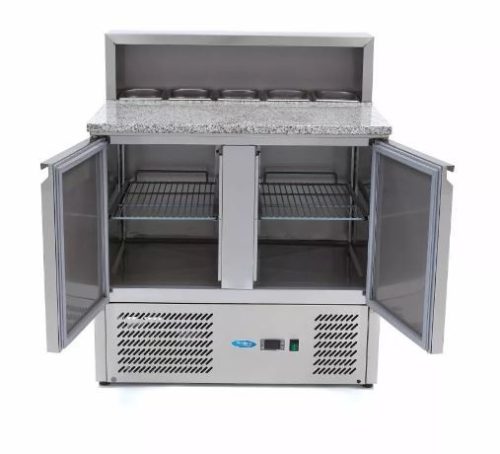 Pizzapult - Maxima 2 ajtós - 285 L - rozsdamentes acél burkolattal