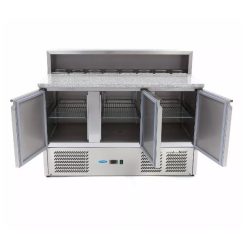   Pizzapult - Maxima 3 Ajtós, 400 L, Rozsdamentes Acél Burkolattal