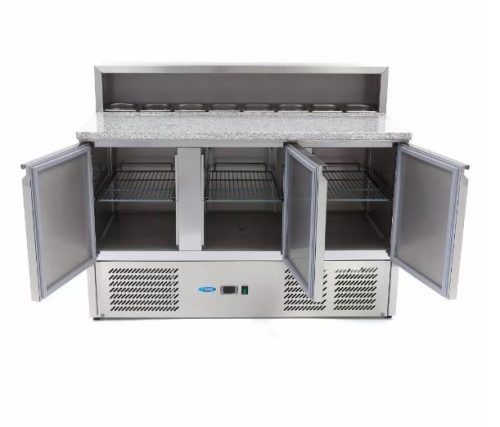 Pizzapult - Maxima 3 Ajtós, 400 L, Rozsdamentes Acél Burkolattal