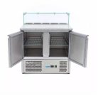 Pizzapult - Maxima 2 ajtós - 285 L, üveges feltéthűtővel