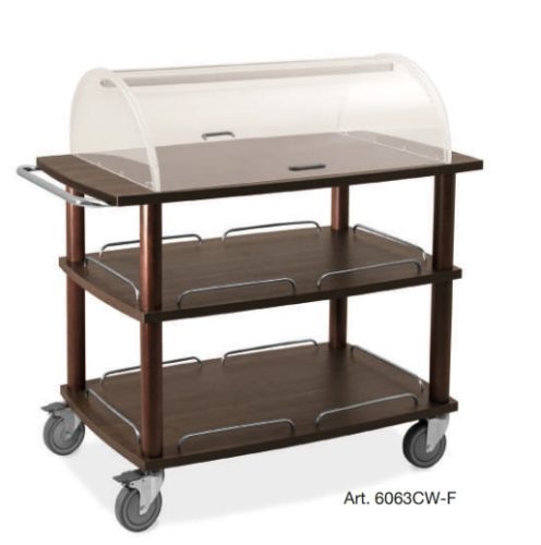 Kocsik - Metalcarrelli fa szerviz kocsi tetővel, több színben