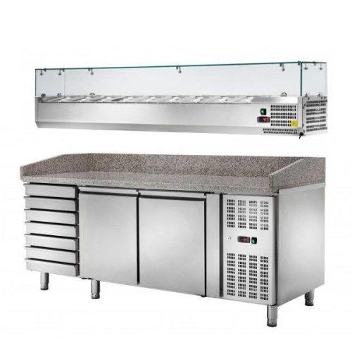 Pizzapult - AMITEK AK2612TN hűtött különálló AK20438 feltéthűtővel