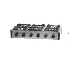 Ipari gáztűzhely - 6 lángos asztali Őrlánggal