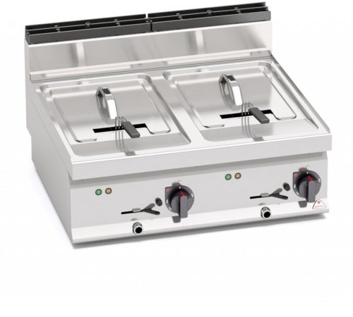 Asztali ipari olajsütő - Berto's E7F10-8B elektromos, 10+10 literes