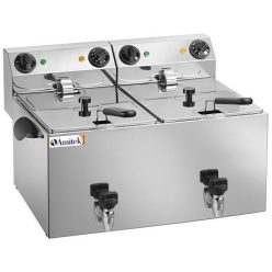   Asztali ipari olajsütő - AMITEK FE88R elektromos, leeresztő csappal