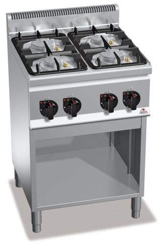 Ipari gáztűzhely - Berto's G6F4MPW álló, 4 égőfejes 