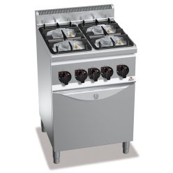   Ipari gáztűzhely - Berto's G6F4PW+FE1 4 égőfejes, elektromos alsó sütővel