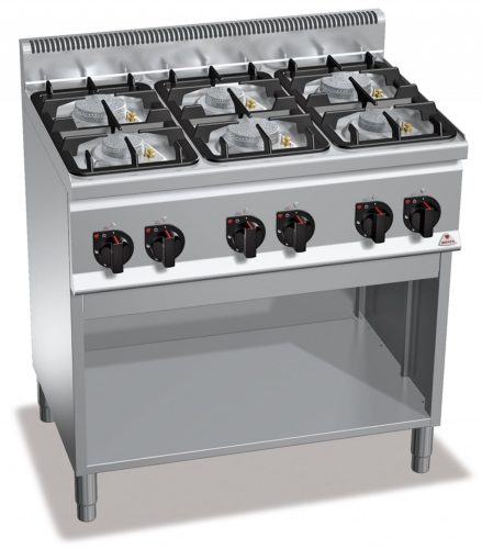 Ipari gáztűzhely - Berto's G6F6MPW 6 égőfejes 