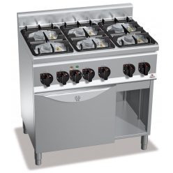   Ipari gáztűzhely - Berto's G6F6PW+FE1 6 égőfejes, elektromos alsó sütővel