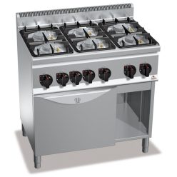   Ipari gáztűzhely - Berto's G6F6PW+FG1 6 égőfejes, alsó sütővel
