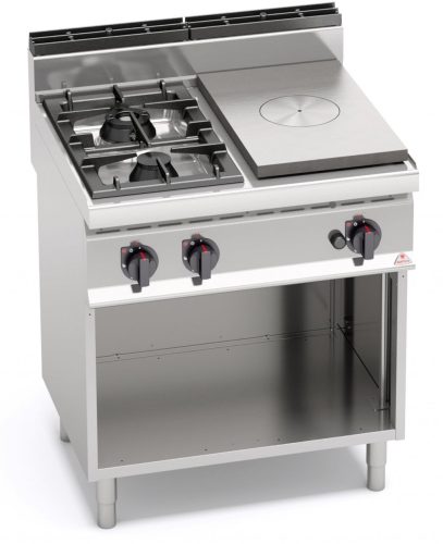 Ipari gáztűzhely - Berto's G7T4P2FM 2 égőfejes, álló, francia lappal