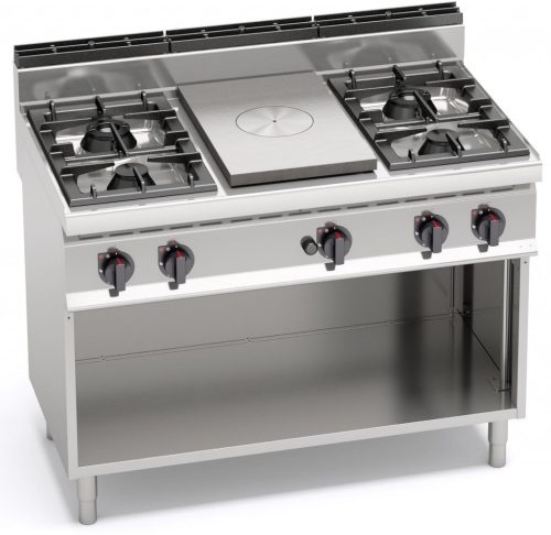 Ipari gáztűzhely - Berto's G7T4P4FM 4 égős, álló, francia lappal