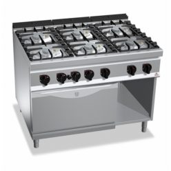  Ipari gáztűzhely - Berto's G9F6+FG 6 égőfejjel, alsó sütővel