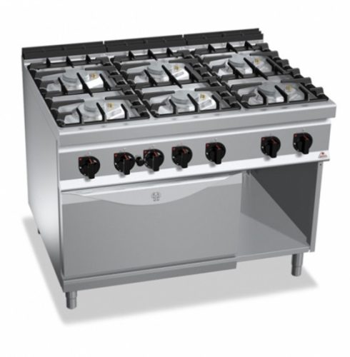 Ipari gáztűzhely - Berto's G9F6+FG 6 égőfejjel, alsó sütővel