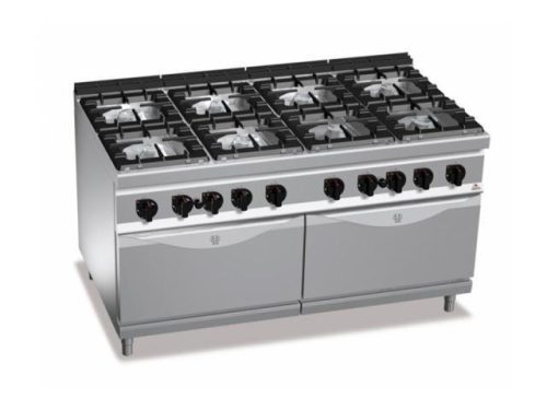 Ipari gáztűzhely - Berto's G9F8+2FG 8 égővel, dupla alsó sütővel