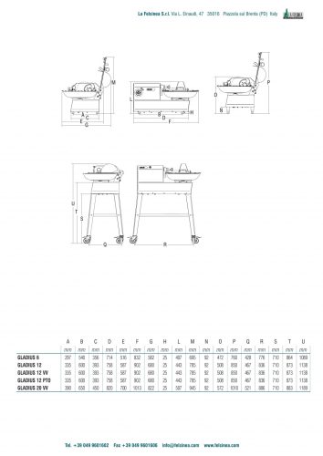 Kutter gép - La Felsinea horizontális GLADIUS 20 VV