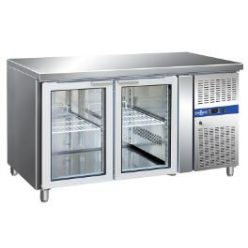 Hűtött munkaasztal - 2 üvegajtós oldalsó aggregáttal