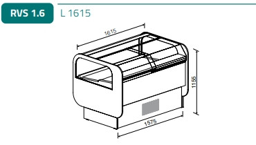Süteményes hűtő - FB Ranieri Lumina RVS 1.6