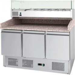 Pizzapult - 3 ajtós hűtött 6xGN1/4-es feltéthűtővel