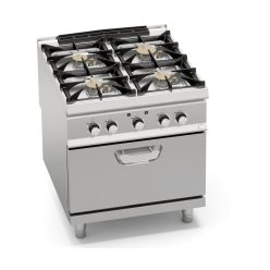   Ipari gáztűzhely - Berto's SG9F4PS+FE2 4 lángos, elektromos alsó sütővel