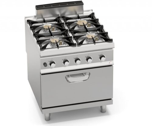Ipari gáztűzhely - Berto's SG9F4PS+FG 4 égős, gázos alsó sütővel
