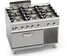 Ipari gáztűzhely - Berto's SG9F6PS+FG 6 égős, gázos alsó sütővel