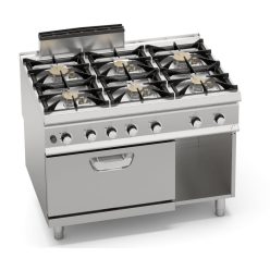   Ipari gáztűzhely - Berto's SG9F6PS+FG 6 égős, gázos alsó sütővel