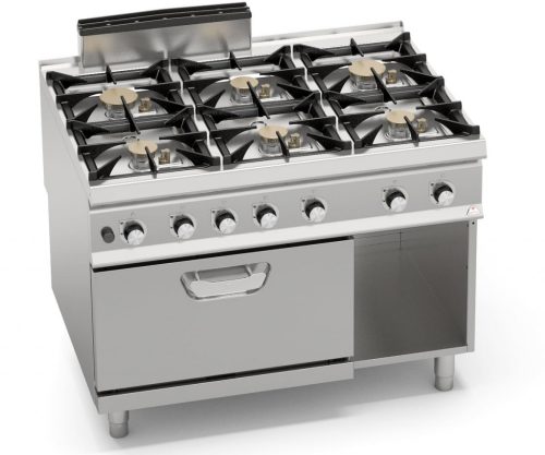 Ipari gáztűzhely - Berto's SG9F6PS+FG 6 égős, gázos alsó sütővel